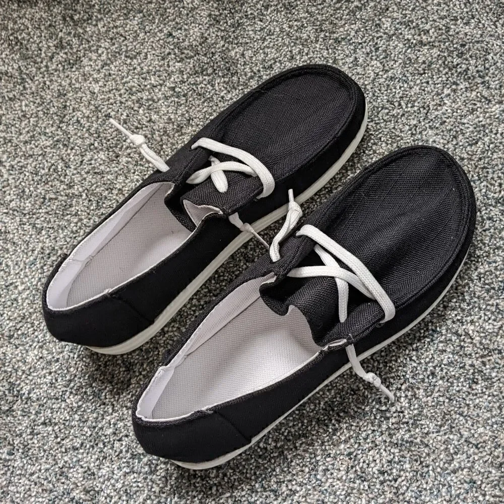 NEW!! Black Canvas Slip On Sneakers